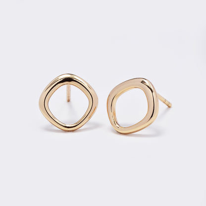 PYE5776 -  2 Pack Brass rose gold square cutout stud earrings