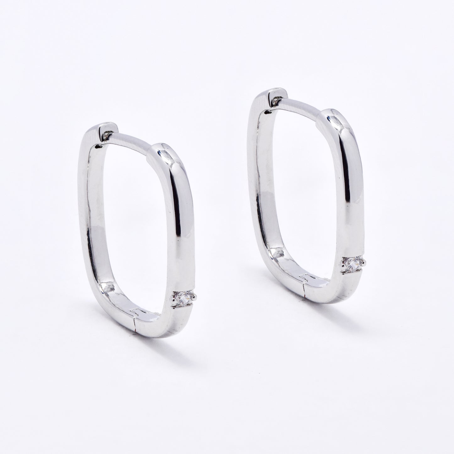 CZYE6150 - Premium brass 23mm x 2mm square hoop earrings