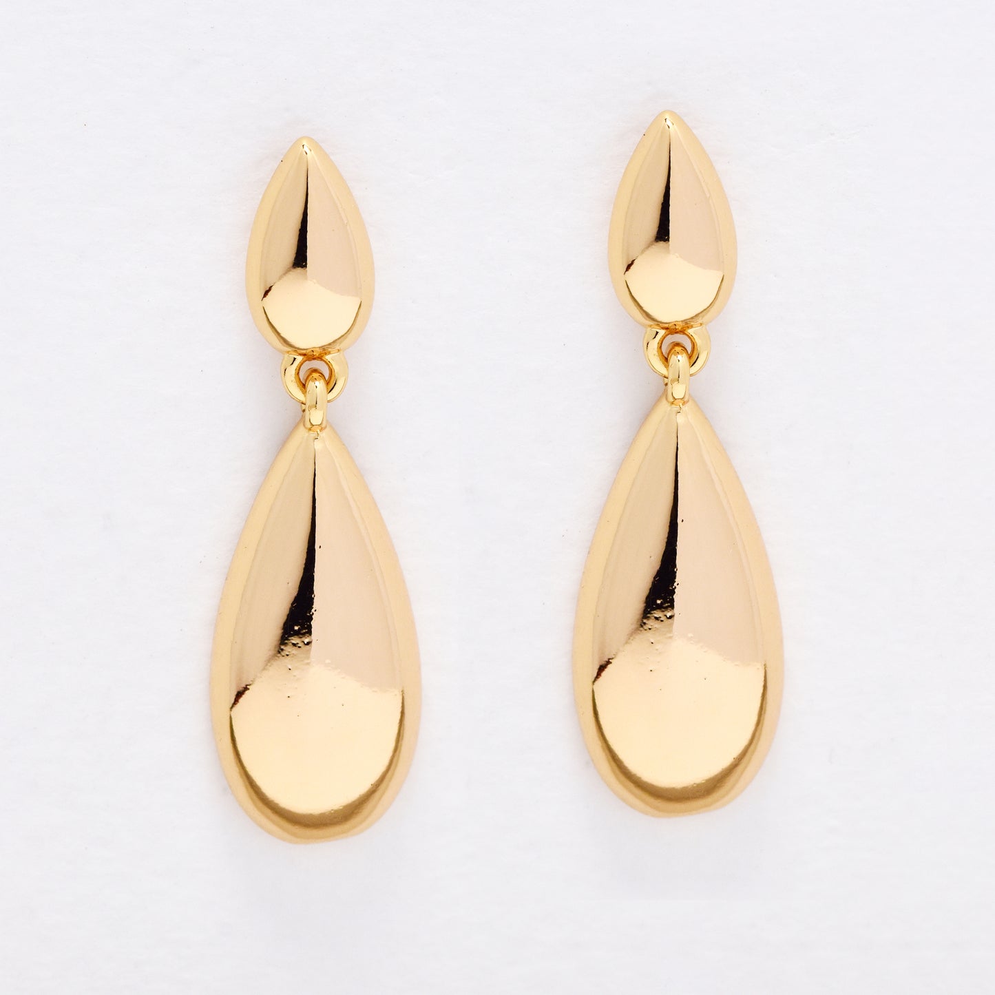 PYE6164 - Premium brass 31mm drop stud earrings