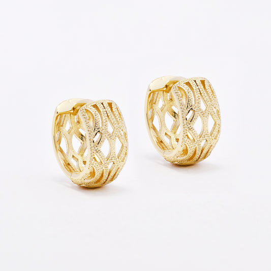 PYE6596 - Premium 15mm x 7mm cutout textured hoops