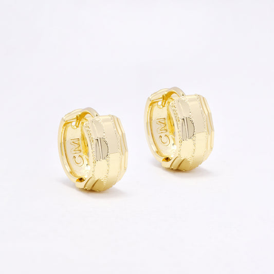 PYE6600 - Premium 13.5mm x 6mm high-shine textured hoops