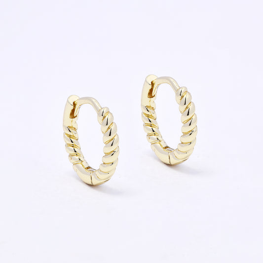 PYE7217 - Premium brass 15mm x 2.5mm twisted hoop earring