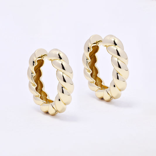 PYE7230 - Premium brass 25mm x 6mm twisted hoop earring