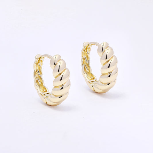 PYE7238 - Premium brass 19mm x 6mm twisted hoop earring