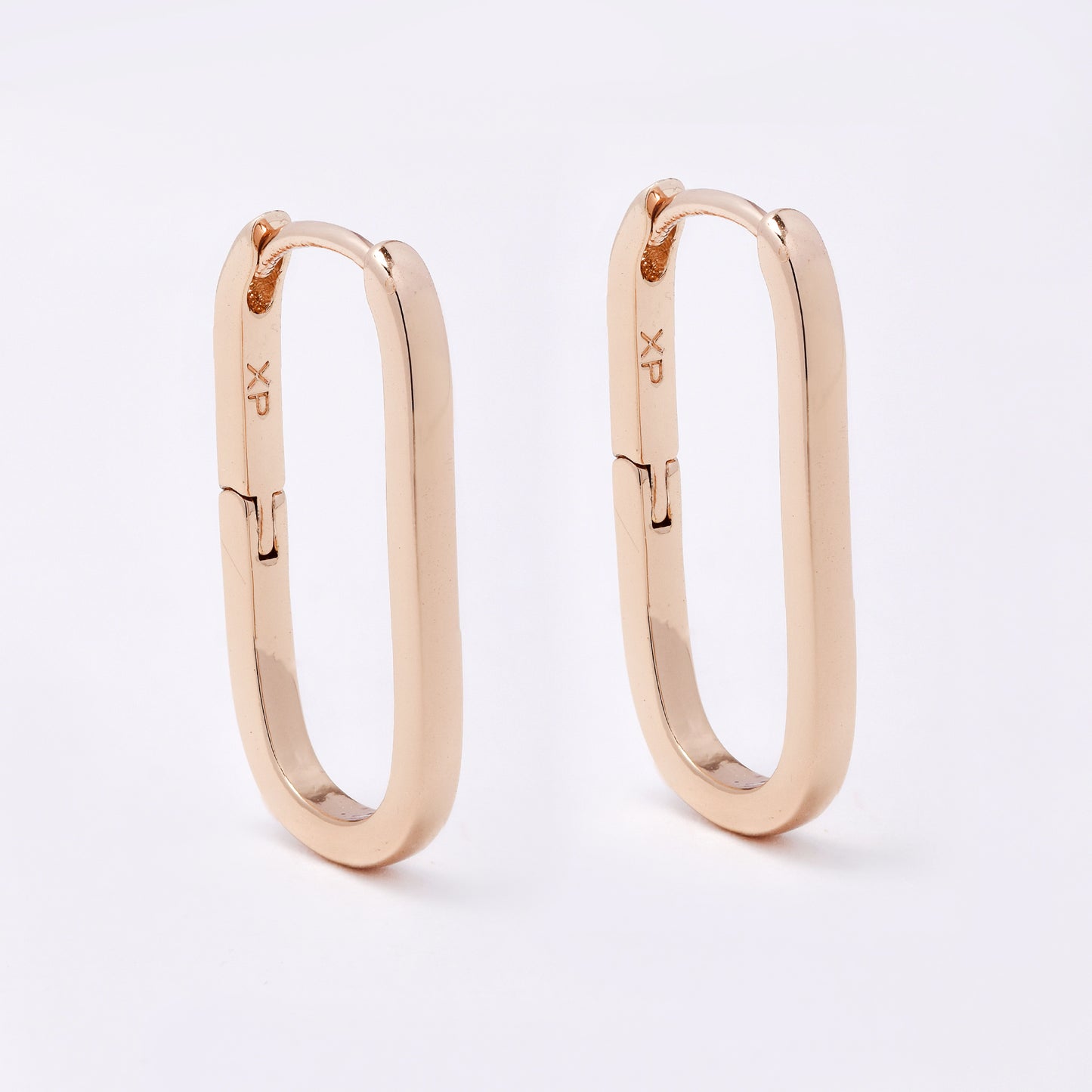 PYE7457 - Premium brass plated 24mm x 13mm oval hoop earring