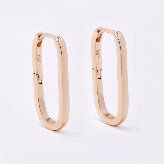 PYE7457 - Premium brass plated 24mm x 13mm oval hoop earring