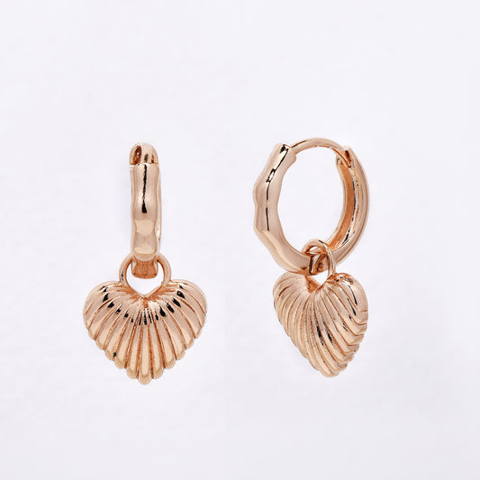 PYE7464 - Premium brass plated 12mm x 2.5mm
heart: 13mm x 12mm lined heart drop hoop earring