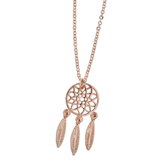 PYN3803 - Premium brass fashion rose gold plated Dreamcatcher pendant necklace