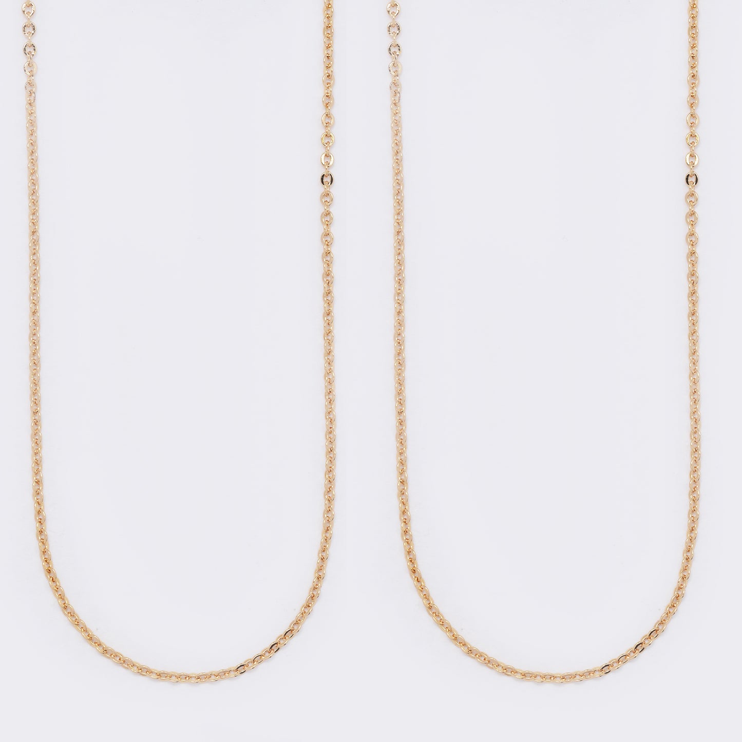 Premium 18k rose gold plated 1mm x 45cm anchor chain - 2 pack - PYN5695A