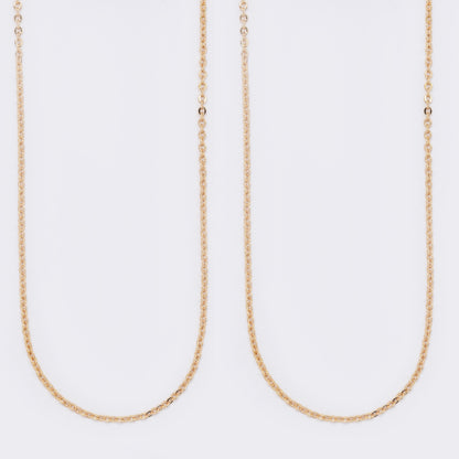 Premium 18k rose gold plated 1mm x 45cm anchor chain - 2 pack - PYN5695A