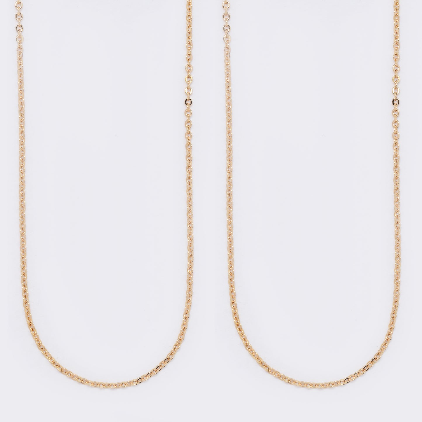 Premium rose gold plated 1mm x 45cm anchor chain - 2 pack - PYN5695