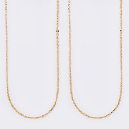 Premium rose gold plated 1mm x 45cm anchor chain - 2 pack - PYN5695