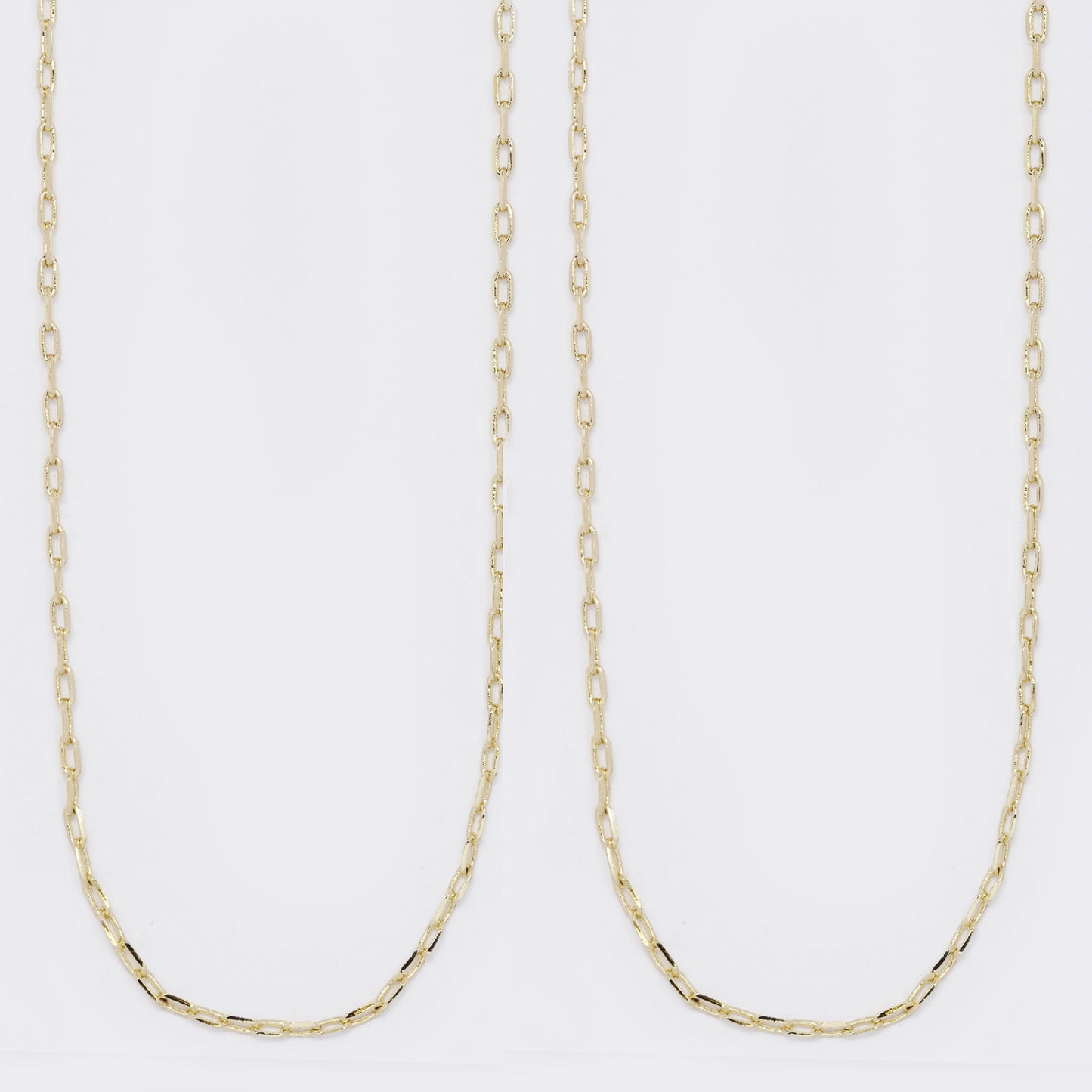 Premium gold plated 1.5mm x 43cm oval link chain - 2 pack - PYN5696