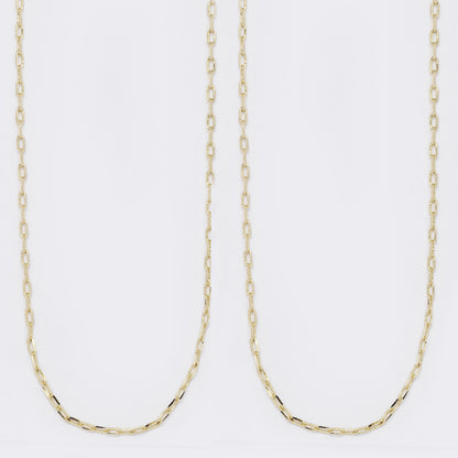 Premium gold plated 1.5mm x 43cm oval link chain - 2 pack - PYN5696