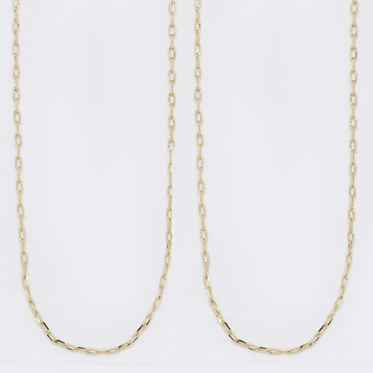 Premium gold plated 1.5mm x 43cm oval link chain - 2 pack - PYN5696
