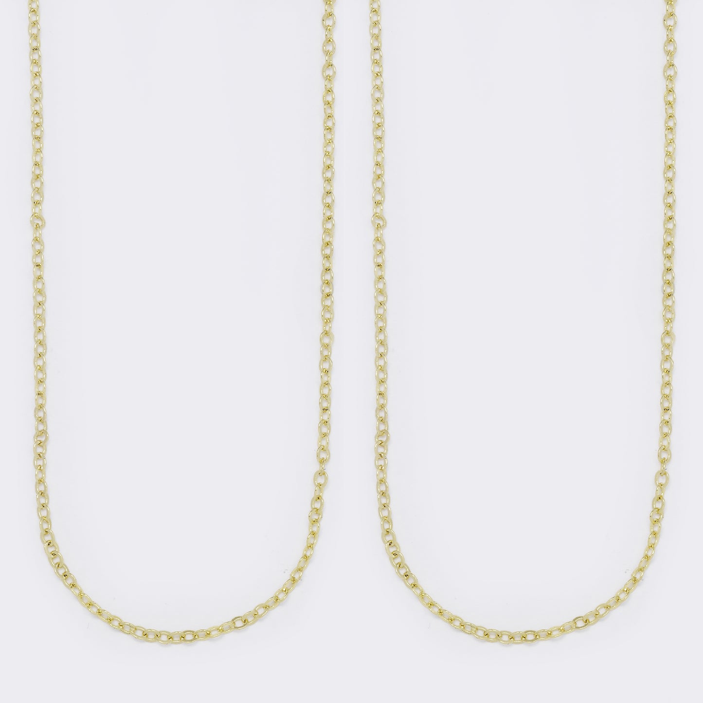 PYN5697 - 2 Pack premium brass gold plated 1mm x 45cm anchor chain with double S-hook
