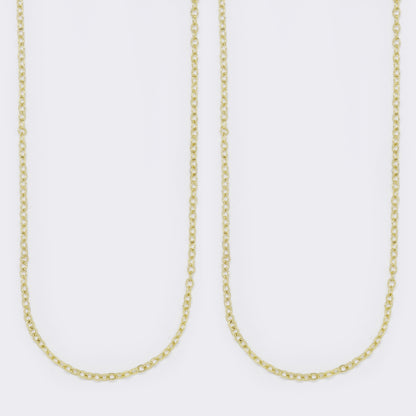 PYN5697 - 2 Pack premium brass gold plated 1mm x 45cm anchor chain with double S-hook