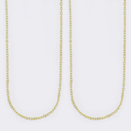 PYN5697 - 2 Pack premium brass gold plated 1mm x 45cm anchor chain with double S-hook
