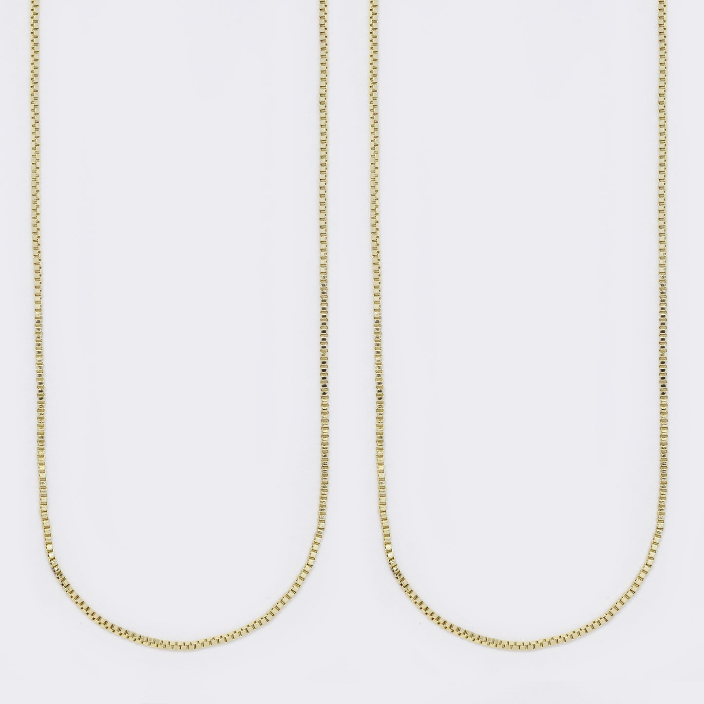 Premium gold plated 1mm x 45cm box chain - 2 pack - PYN5698