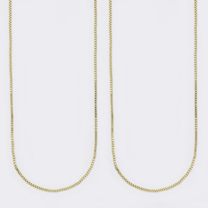 Premium gold plated 1mm x 45cm box chain - 2 pack - PYN5698