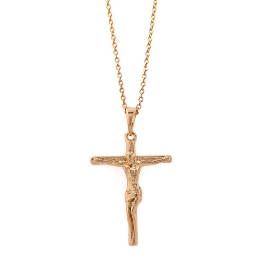 PYP4187 - Premium brass rose gold crucifix on chain