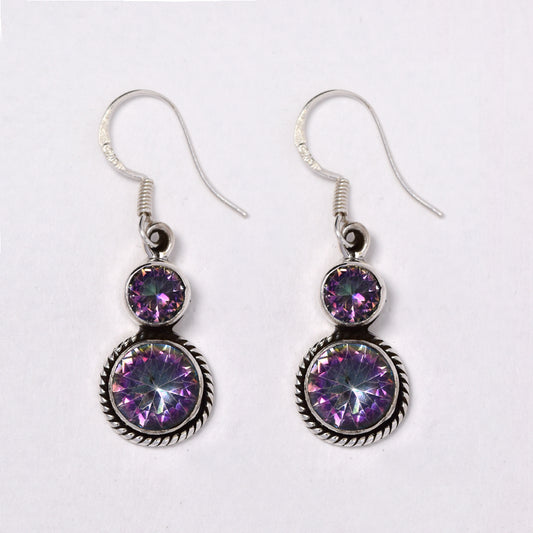 S925GEM-6-D - 925 Silver gemstone 5.5g drop earring