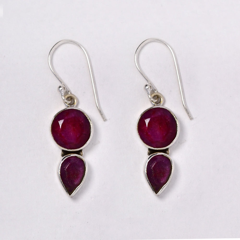925 Silver gemstone 5.5g drop earring - S925GEM-6-F
