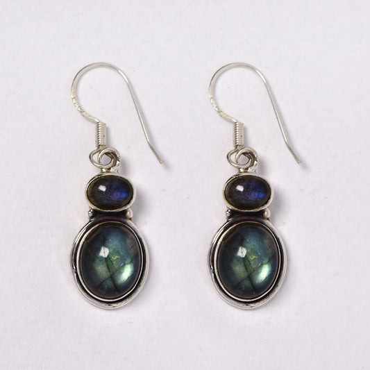 925 Silver gemstone 6g drop earring - S925GEM-7-D