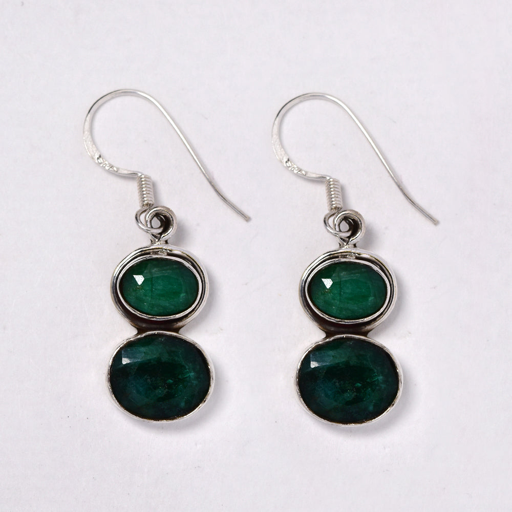 925 Silver gemstone 6g drop earring - S925GEM-7-E