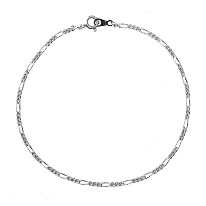 925 Silver figaro 19cm x 2mm bracelet