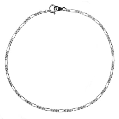 925 Silver figaro 19cm x 2mm bracelet