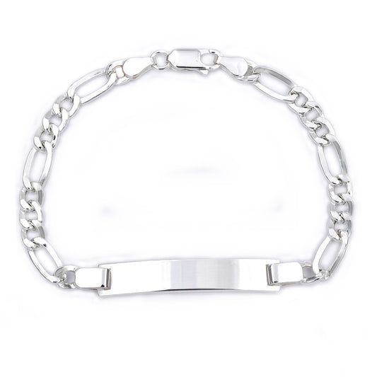 925 Silver 17.5cm X 5mm figaro ID bracelet - SB1025