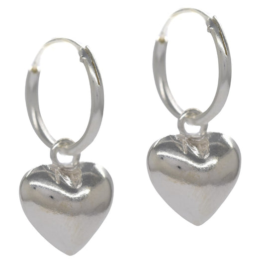 925 Silver heart drop sleeper earrings - SBE010