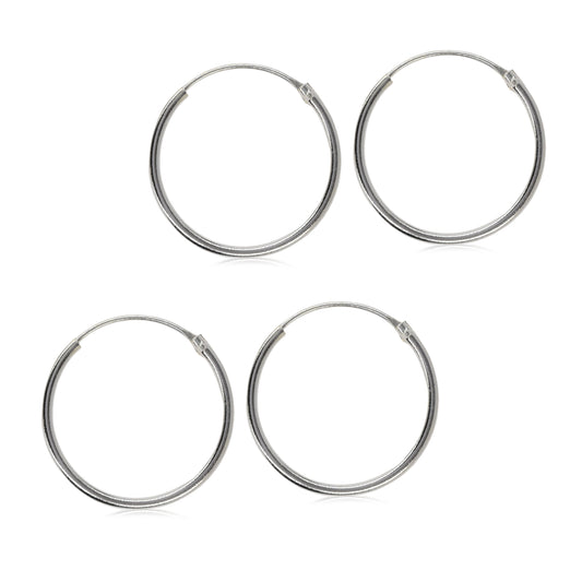 2 Pack 925 Silver 20mm x 1.2mm hoop earring - SBE017