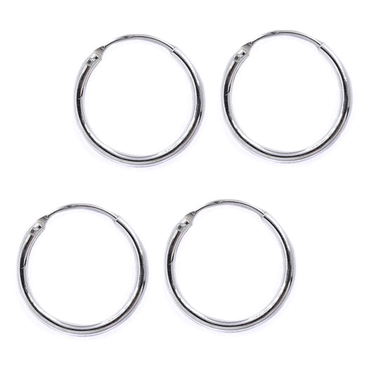 2 Pack 925 Silver 14mm x 1.2mm sleeper earring - SBE047