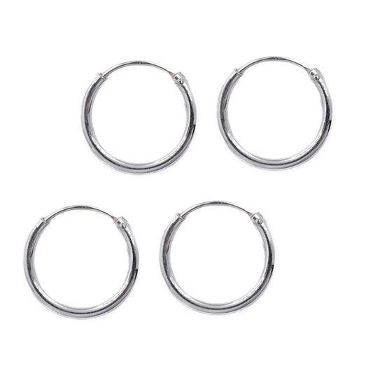 2 Pack 925 Silver 12mm x 1.2mm sleeper earring - SBE048