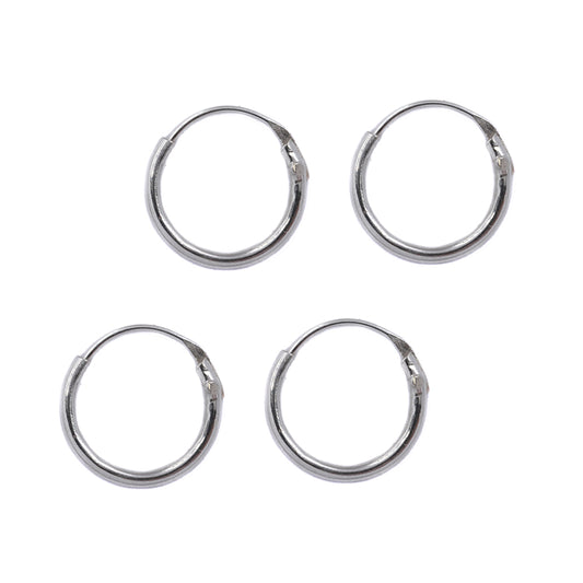 2 Pack 925 Silver 1.5mm x 10mm hoop - SBE050