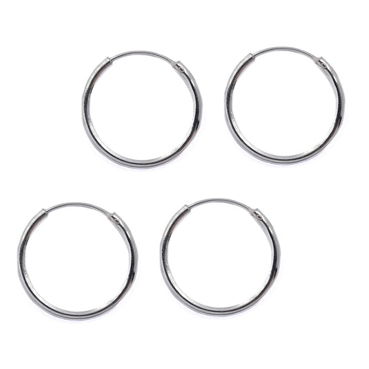 2 Pack 925 Silver 1.2mm x 16mm sleeper earring - SBE059