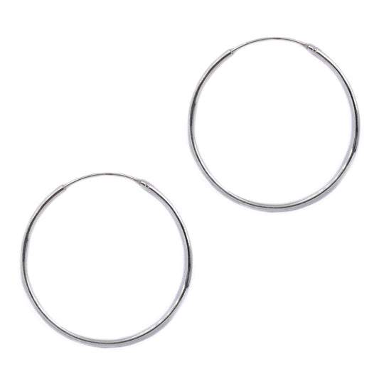 925 Silver 30mm x 1.2mm hoop earring - SBE062