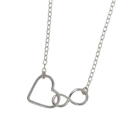 925 Silver infinity heart necklace - SBN078