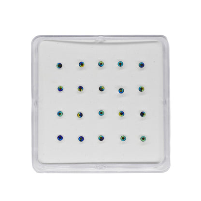 20 Piece 925 Silver metallic stone nose stud piercing - SBNS090