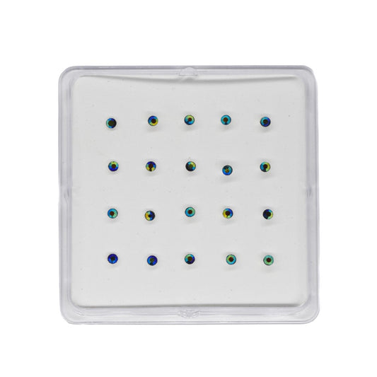 20 Piece 925 Silver metallic stone nose stud piercing - SBNS090