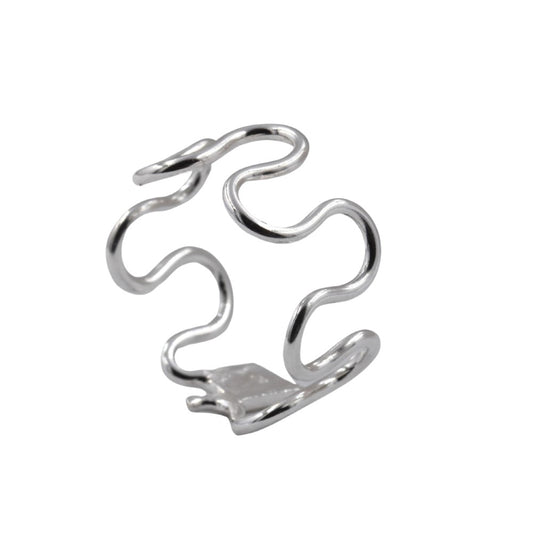 925 Silver full squiggle ring - SBR034