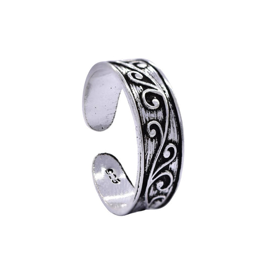 925 Silver curved vine Design Toe Ring - SBTR087