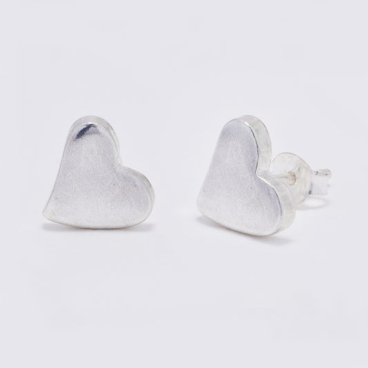 925 Silver heart stud earrings