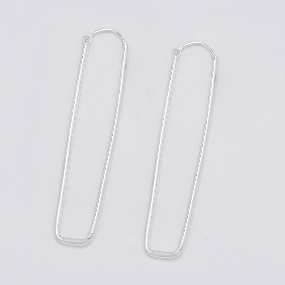 925 Silver rectangle hoop earrings