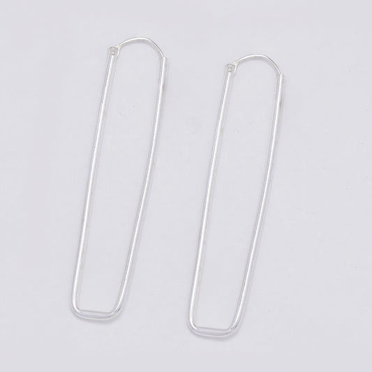 925 Silver rectangle hoop earrings - SE1058