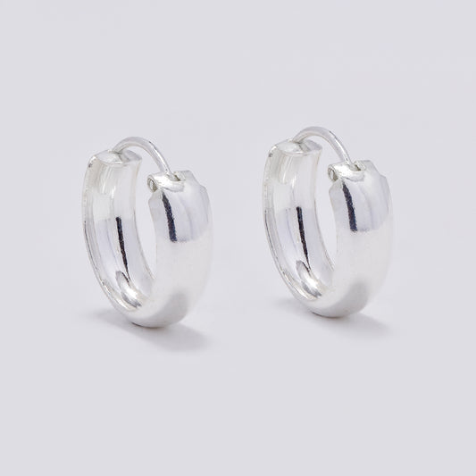 925 Silver 14mm x 4mm hollow huggies earrings - SE1063