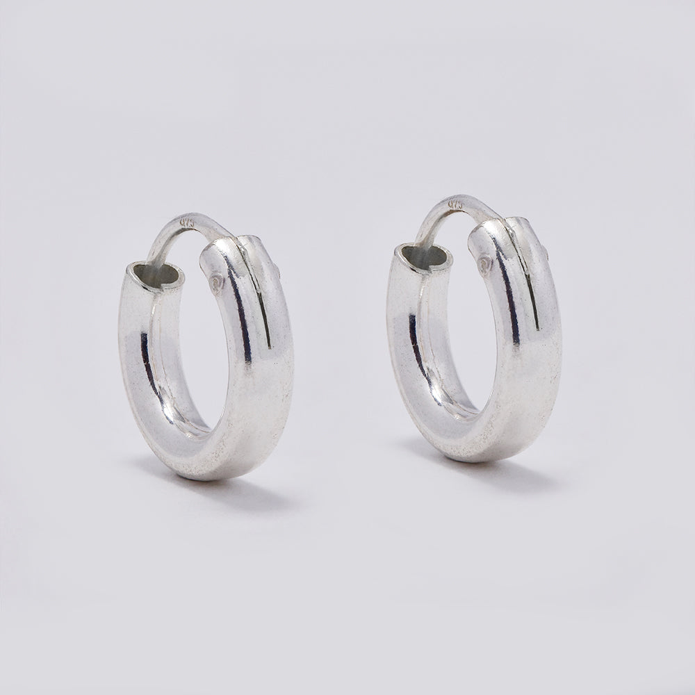 925 Silver 13mm x 3mm huggies earrings - SE1075