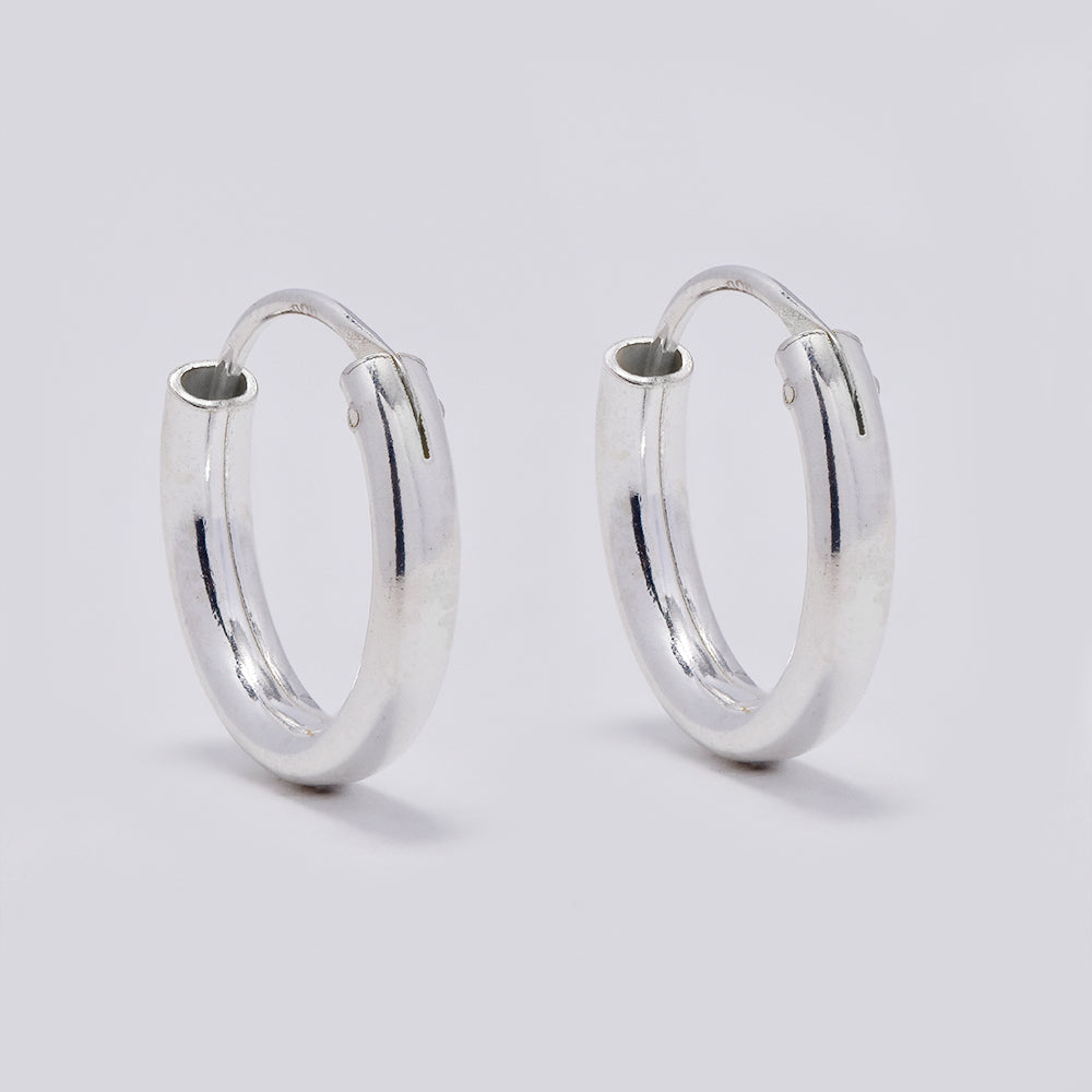 925 Silver 16mm x 3mm huggies earrings - SE1077